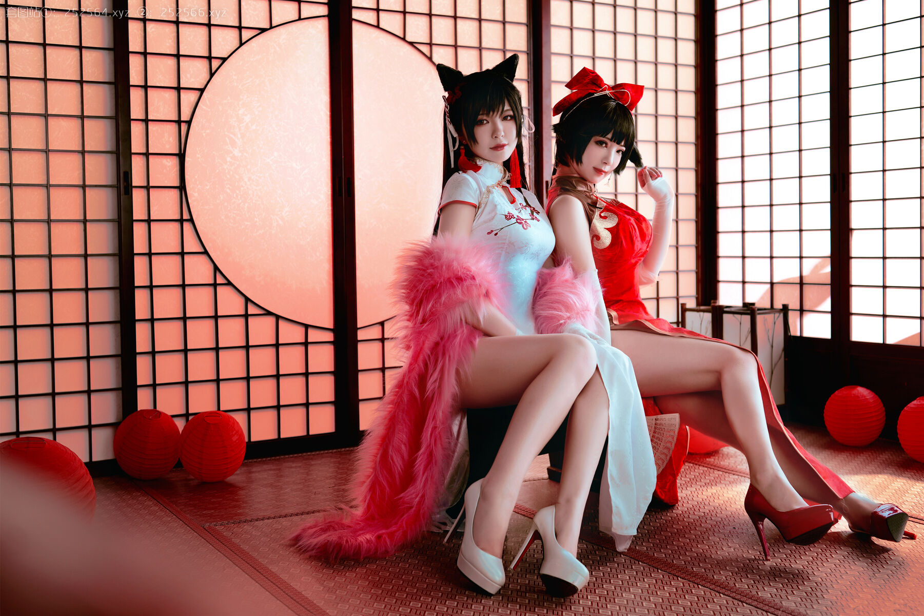图库-Cosplay [半半子Banbanko,婉Yue] 愛宕x高雄,チャイナ服